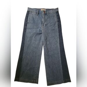 Madewell Two-Tone Wide Leg Crop Jeans - Size 26